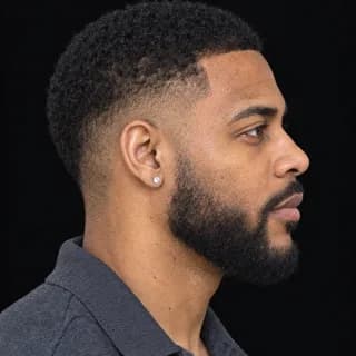 AI-generated character Malik Rhodes, right profile